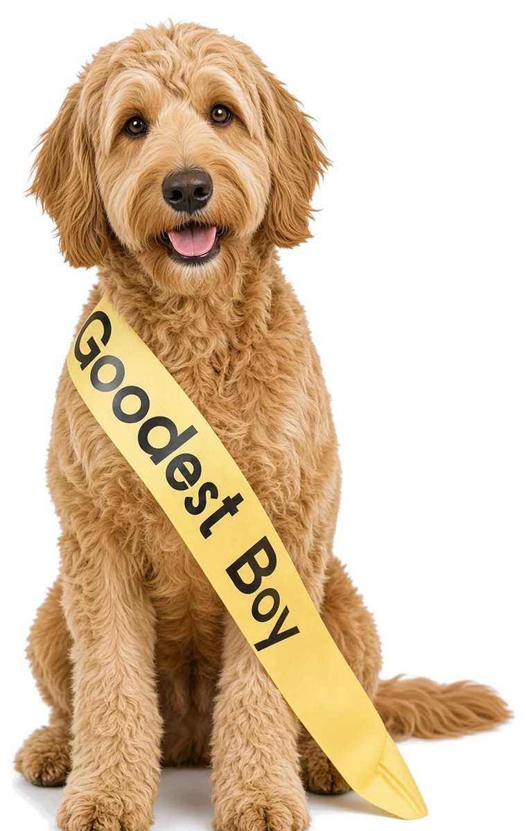 A happy, well-trained dog